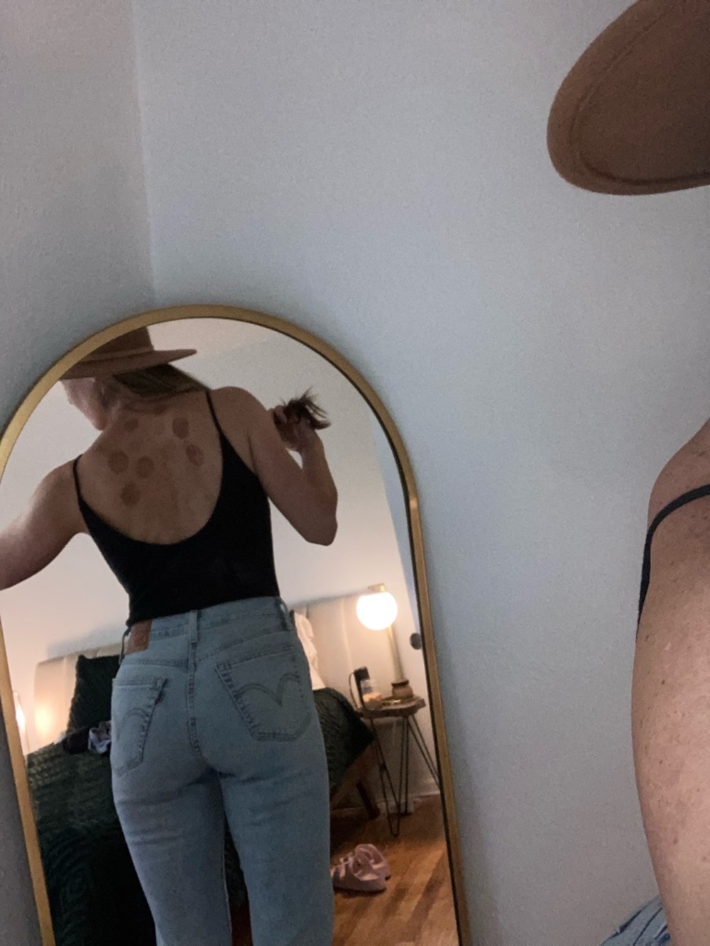 Express charcoal body suit with low back. - Picture 2 of 5